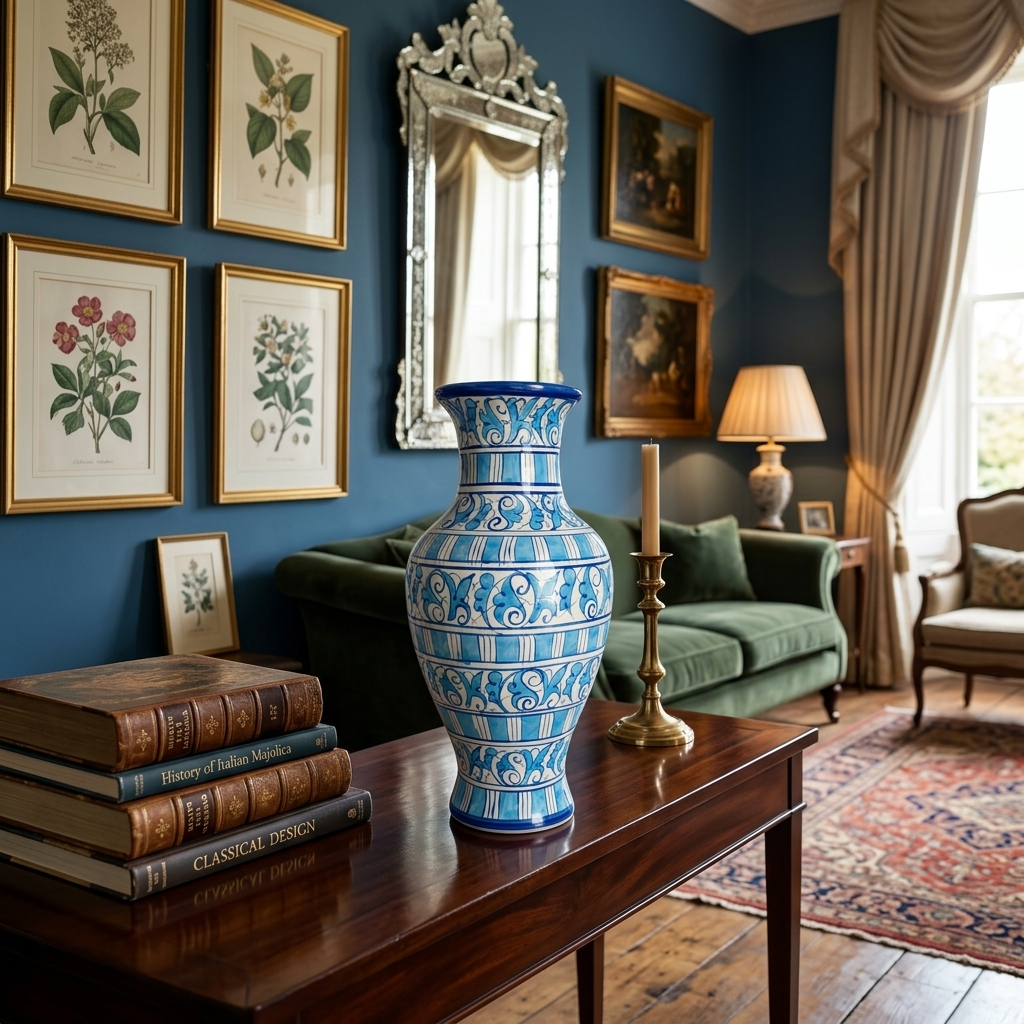 Handmade Multani Blue Pottery Vase (Large) – Traditional Floral Ceramic Home Decor (Each)