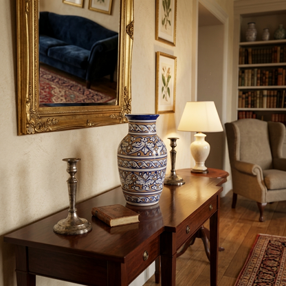 Handmade Multani Blue Pottery Vase (Small) – Traditional Floral Ceramic Home Decor (Each)
