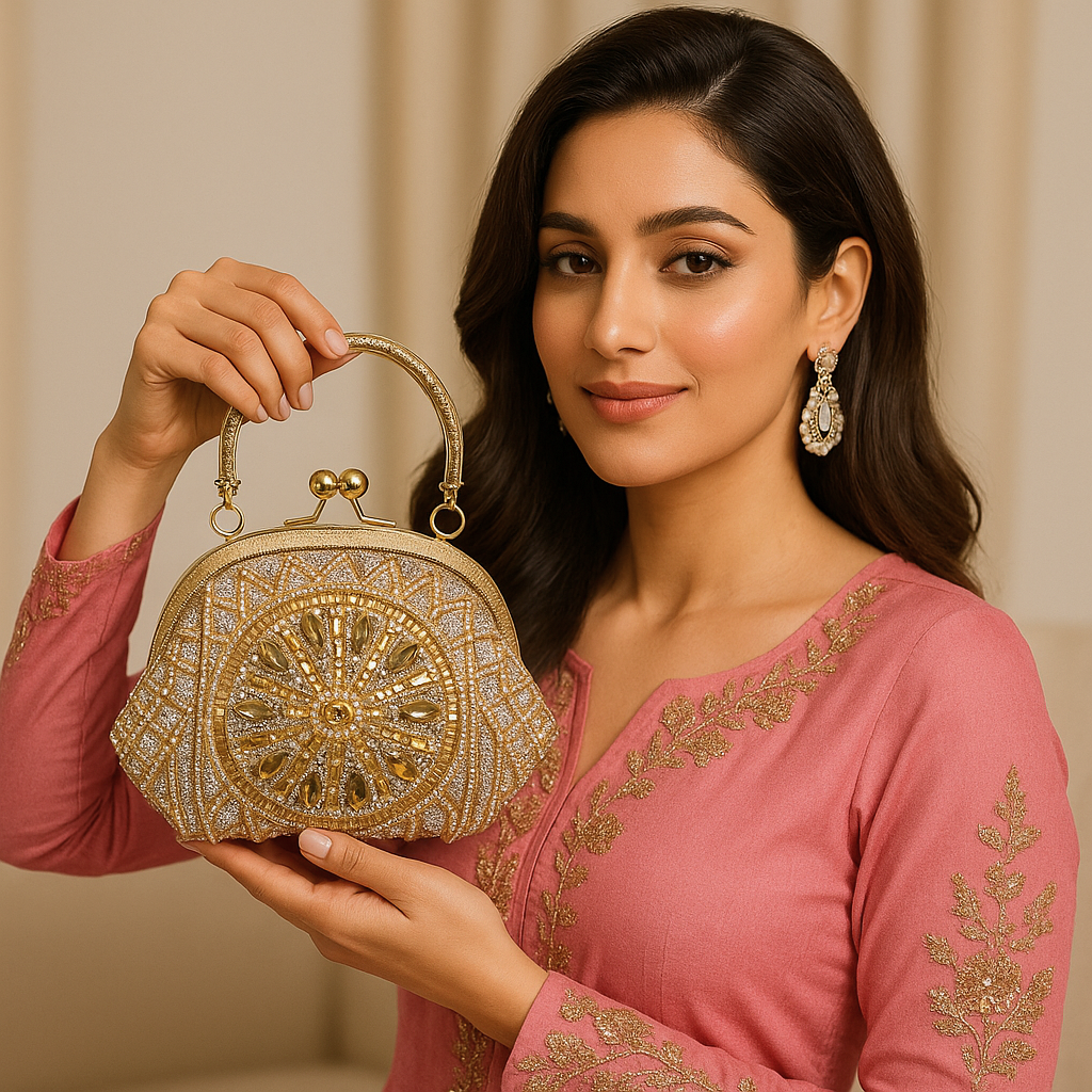 Silk Leaf Fancy Clutch 03