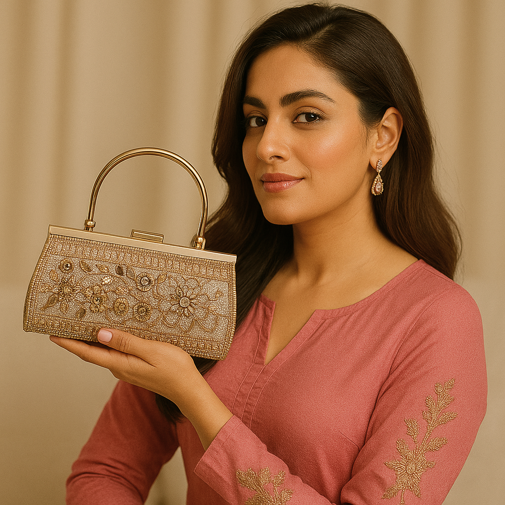 Silk Leaf Fancy Clutch 06