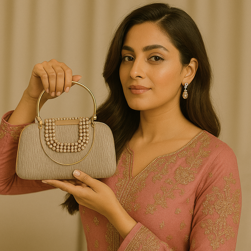 Silk Leaf Fancy Clutch 07