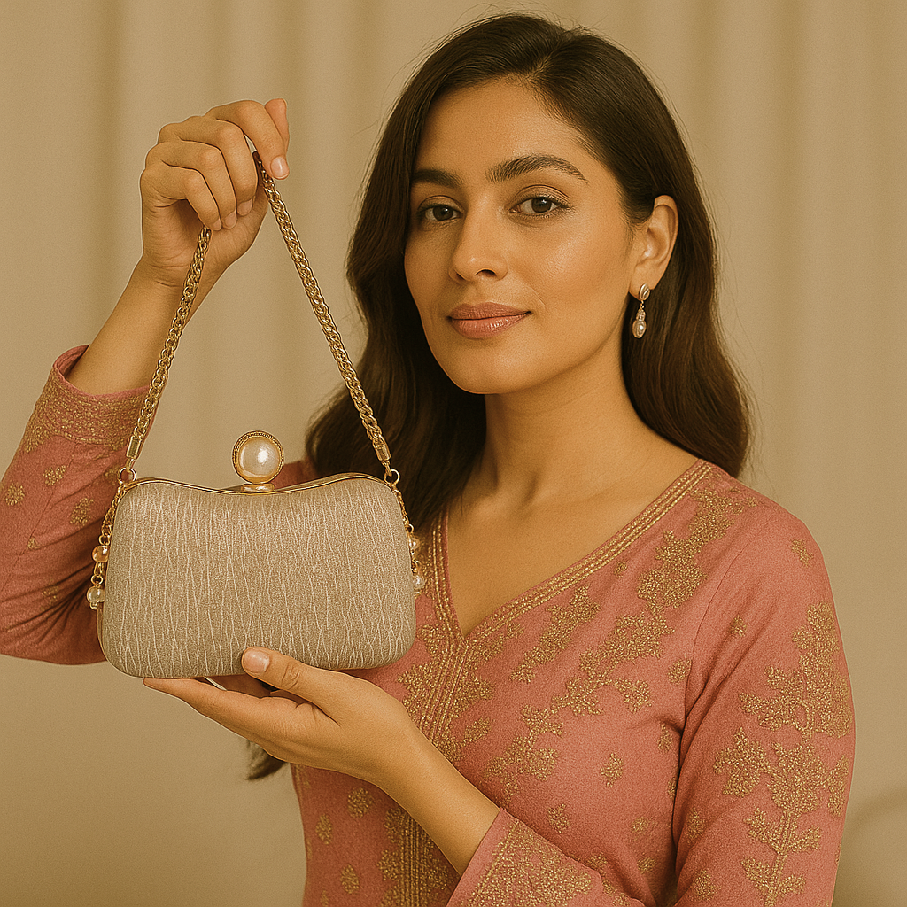 Silk Leaf Fancy Clutch 08