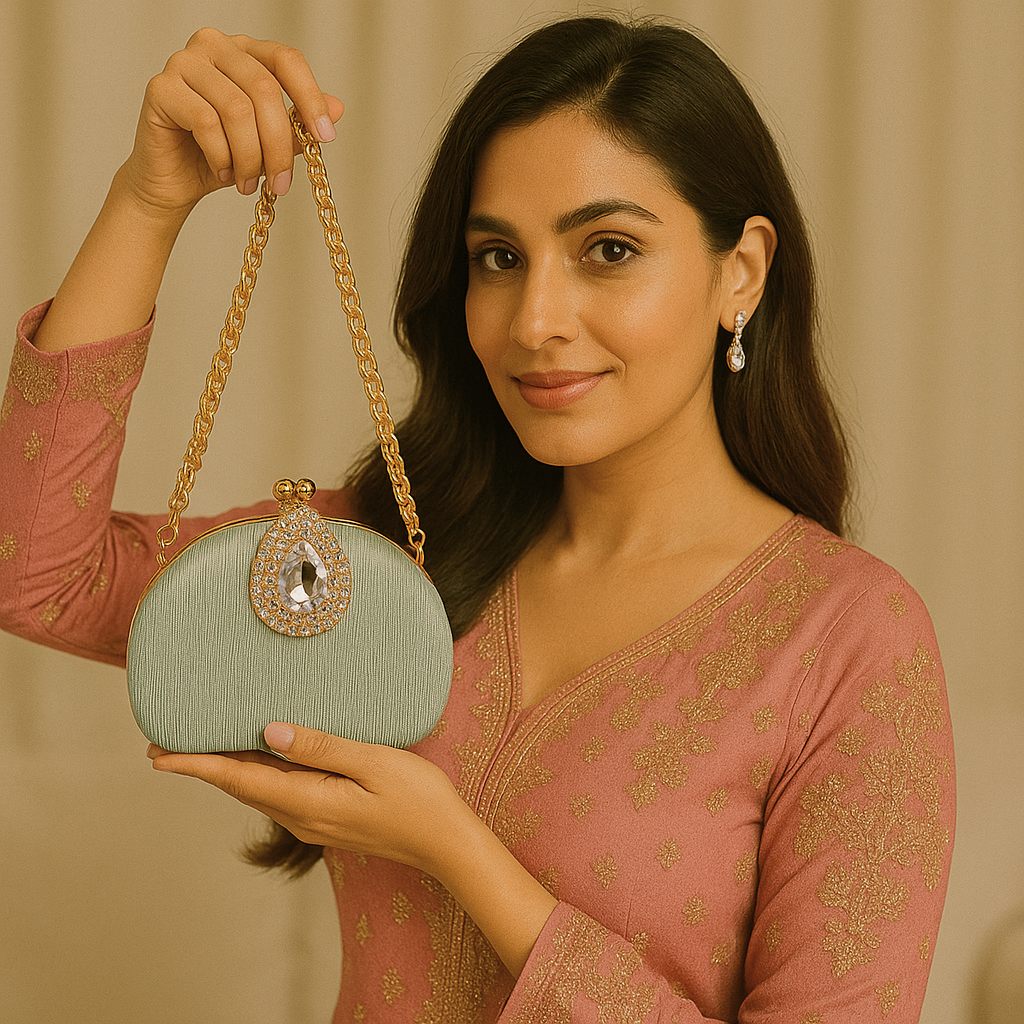 Silk Leaf Fancy Clutch 09