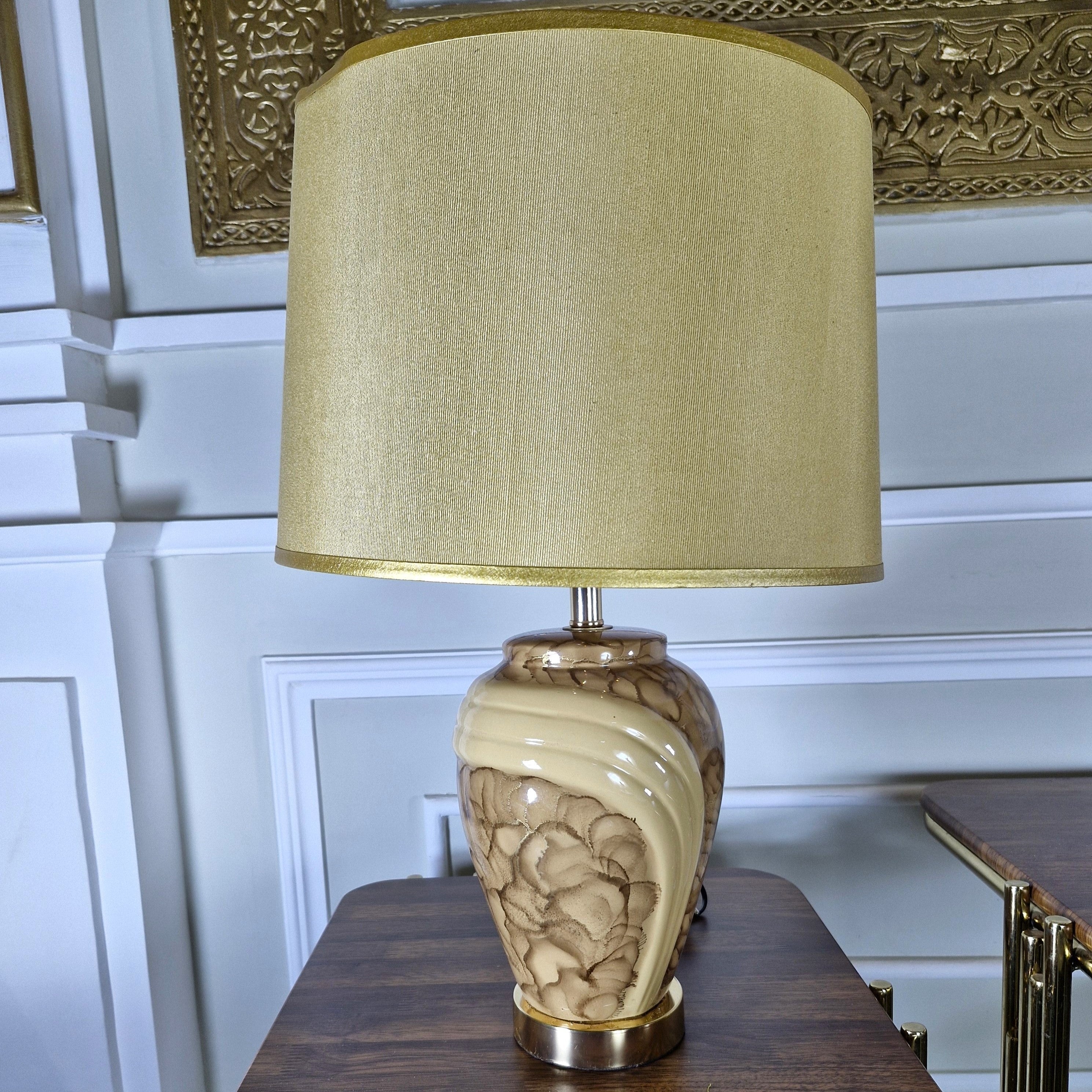 Artisan Brown Ceramic Lamp (Pair)