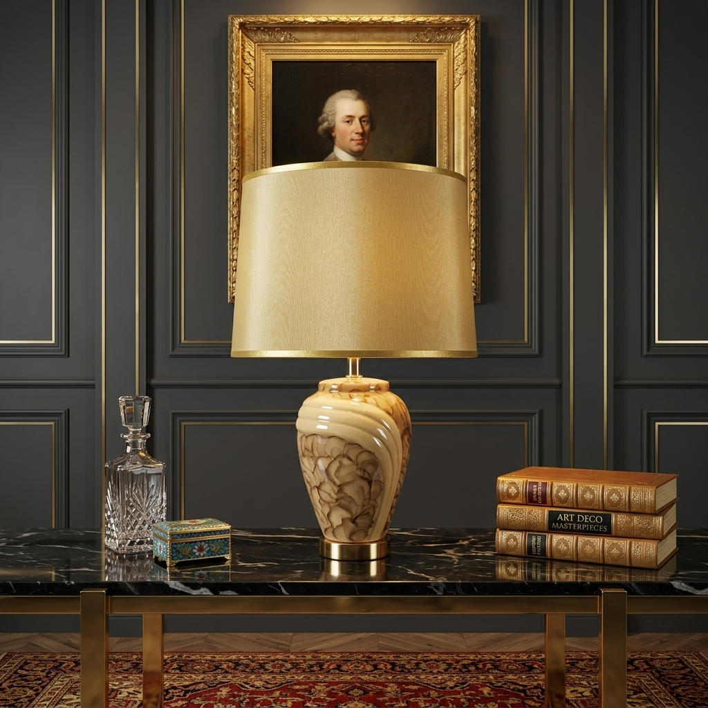 Artisan Brown Ceramic Lamp (Pair)