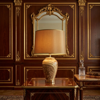 Artisan Brown Ceramic Lamp (Pair)